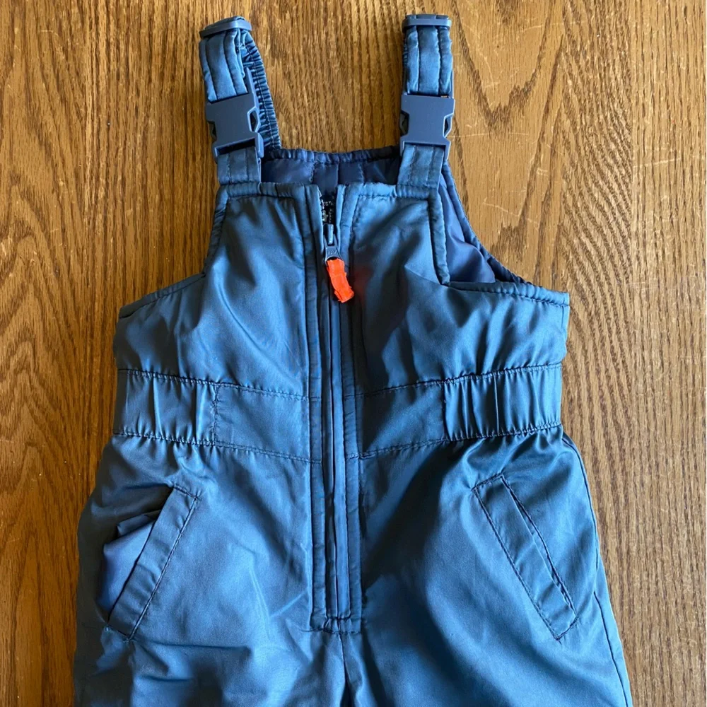 Kids Grey Insulated Snow Bib Overalls